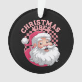 ヴィンテージレトロピンクサンタクリスマス オーナメント (正面)