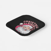 ヴィンテージレトロピンクサンタクリスマス ペーパープレート (傾斜あり)