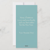 ヴィンテージレトロピンクチャーチインスノーカスタムクリスマスクリスマス シーズンカード (裏面)