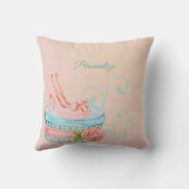 ヴィンテージレトロピンクハイヒール&ブルーハットボックス クッション (裏面)