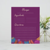 ヴィンテージレトロピンクファミリーキッチンレシピシート (スタンド正面)