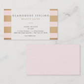 ヴィンテージレトロピンク美しいサロン 名刺 (正面/裏面)