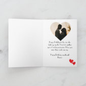 ヴィンテージレトロピンナップ女の子&花，写真誕生日 カード (内部)