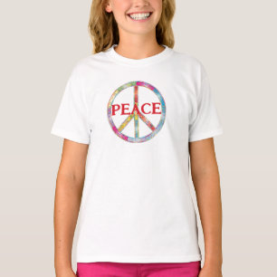 ヴィンテージレトロピースサインデザイン Tシャツ
