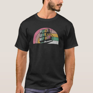 ヴィンテージレトロピースラブヒップホップ踊り Tシャツ