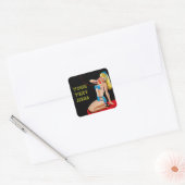 ヴィンテージレトロピータードリベンテレフォンピンナップガール スクエアシール (封筒)