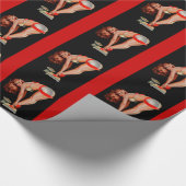 ヴィンテージレトロピータードリベンピンナップガールオンスケール ラッピングペーパー (角)