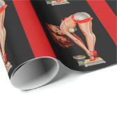 ヴィンテージレトロピータードリベンピンナップガールオンスケール ラッピングペーパー (ロールコーナー)