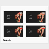 ヴィンテージレトロピータードリベンピンナップガールオンスケール 長方形シール (シート)