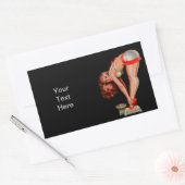 ヴィンテージレトロピータードリベンピンナップガールオンスケール 長方形シール (封筒)