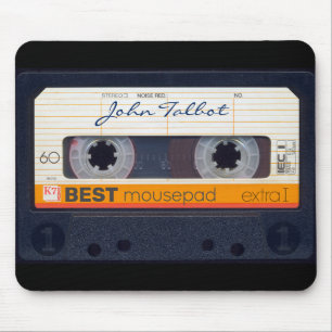ヴィンテージレトロファッションド80s Mixtapeオーディオテープラベル マウスパッド