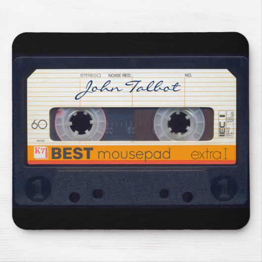 ヴィンテージレトロファッションド80s Mixtapeオーディオテープラベル マウスパッド (正面)