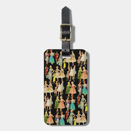 ヴィンテージレトロファッション ラゲッジタグ (正面縦)