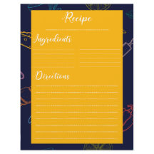 ヴィンテージレトロファミリーキッチンレシピシート