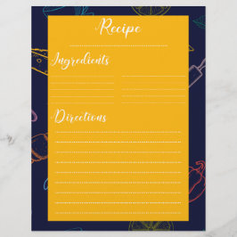 ヴィンテージレトロファミリーキッチンレシピシート