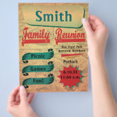 ヴィンテージレトロファミリーギャザリング懇親会フライヤー チラシ (手)