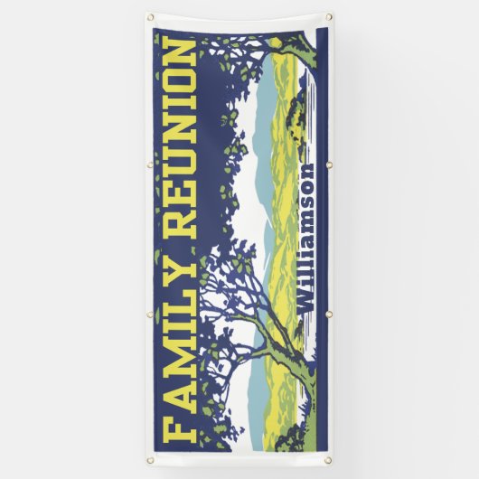ヴィンテージレトロファミリーツリー懇親会収集 横断幕 (縦)
