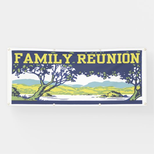 ヴィンテージレトロファミリーツリー 横断幕 (横)