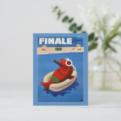 ヴィンテージレトロフィナーレかわいい魚の旅行イタリアン広告 ポストカード (スタンド正面)