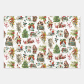 ヴィンテージレトロフェスティバルクリスマス ラッピングペーパーシート (正面3)
