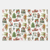 ヴィンテージレトロフェスティバルクリスマス ラッピングペーパーシート (正面2)