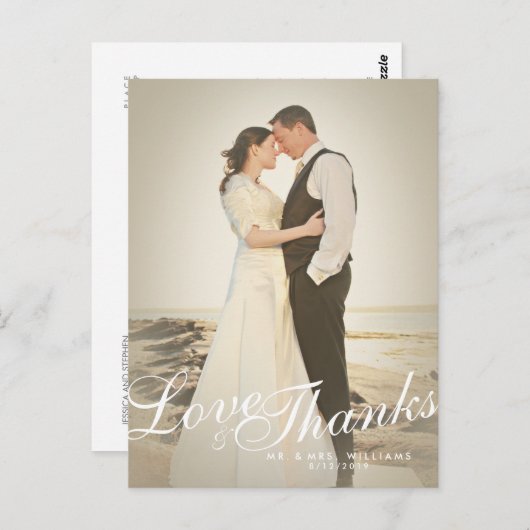 ヴィンテージレトロフォトフィルタ愛はがき感謝していの作成 ポストカード (正面/裏面)