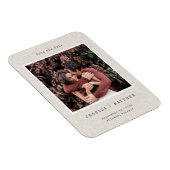 ヴィンテージレトロフォトフレームリネンカスタムウェディング マグネット (右側)