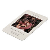 ヴィンテージレトロフォトフレームリネンカスタムウェディング マグネット (左側)