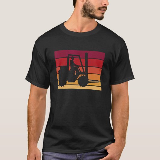 ヴィンテージレトロフォークリフト Tシャツ (正面)