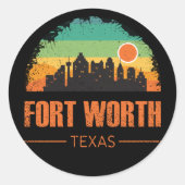ヴィンテージレトロフォートワースシティテキサス州ダラス80s ラウンドシール (正面)