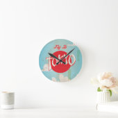 ヴィンテージレトロフライ東京トラベルポスター ラウンド壁時計 (ホーム)