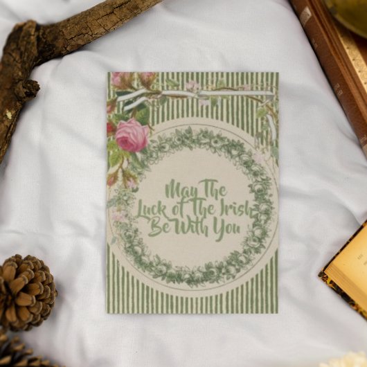 ヴィンテージレトロフラワーセントパトリックの日 ポストカード