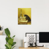 ヴィンテージレトロフランスのアブシンザブルジョワブラックキャット ポスター (ホームオフィス)