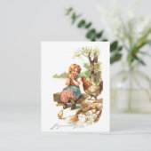 ヴィンテージレトロフランスのイースターカード ポストカード (スタンド正面)