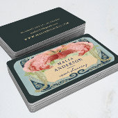 ヴィンテージレトロフランスのフローラアールヌーボーフレーム 名刺