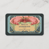 ヴィンテージレトロフランスのフローラアールヌーボーフレーム 名刺 (正面)