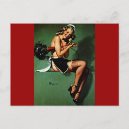 ヴィンテージレトロフランスのメイドピンナップ ポストカード