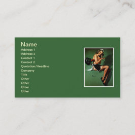 ヴィンテージレトロフランスのメイドピンナップ 名刺