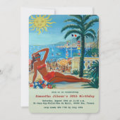 ヴィンテージレトロフランスのリビエラサマーパーティー招待状 招待状 (正面)