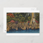 ヴィンテージレトロフロリダサイプレスガーデンズ ポストカード (正面/裏面)