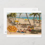 ヴィンテージレトロフロリダビーチ旅行 ポストカード (正面/裏面)