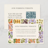 ヴィンテージレトロフローラサイト | RSVP QRコード エンクロージャーカード (正面/裏面)