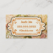 ヴィンテージレトロフローラデザイン 名刺 (裏面)