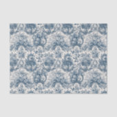 ヴィンテージレトロフローラブルーシームレストイレドゥジュイ 薄葉紙 (正面)