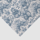 ヴィンテージレトロフローラブルーシームレストイレドゥジュイ 薄葉紙 (詳細)