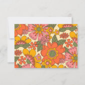 ヴィンテージレトロフローラルパタ結婚ーンBoho 70s サンキューカード (正面)