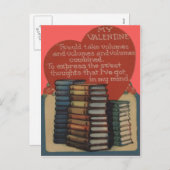 ヴィンテージレトロブックラバーズバレンタインカード シーズンポストカード (正面/裏面)