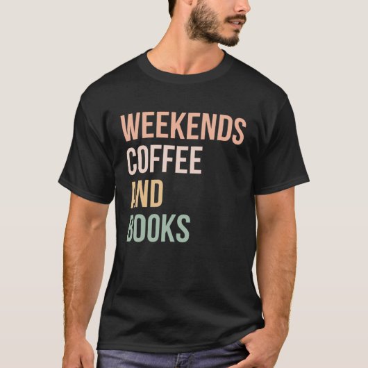 ヴィンテージレトロブックワーム週末コーヒーとB Tシャツ (正面)