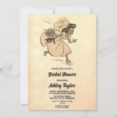 ヴィンテージレトロブライドドレスオールド素朴ブライダルシャワー 招待状 (正面)