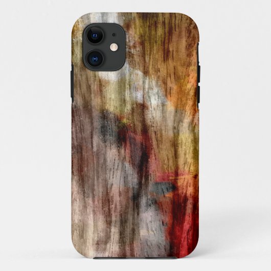 ヴィンテージレトロブラウンウッド抽象芸術 Case-Mate iPhoneケース (裏面)